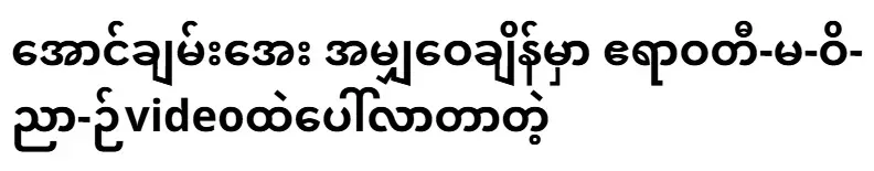 Aung Chan-aye appeared in the Irrawaddy-ma-vi-nya video when sharing