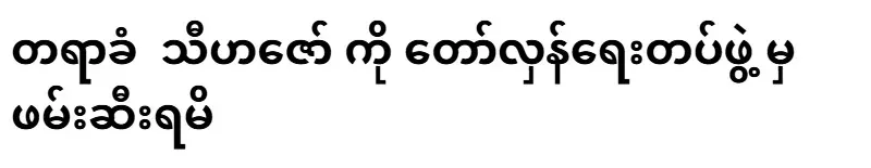 It was announced that Thi Ha Zaw had been arrested by the revolutionary forces