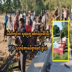 Video file of people on strike removing the PDF cemetery together with the army