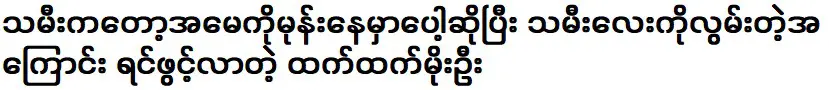As for my daughter, Thettat Moe Oo confides in her about  her mother