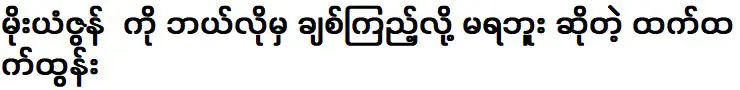 ตุนนั่นแหละ กล่าวว่าเขาไม่สามารถรัก โม หยานจุน