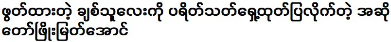 Before becoming a successful singer, singer Phyo Myat Aung worked in business and modeling