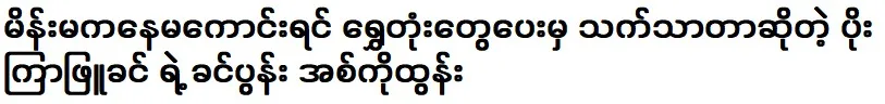 My brother Tun told me about the actress Poe Kyar Phyu Khin