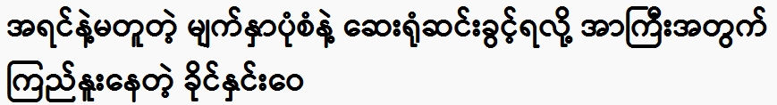 Khaing Yeowei is pleased that Agyi now has a different face shape.