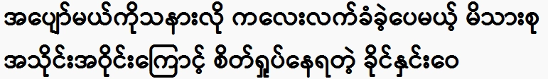 Khaing Yeo Wai, who is confused by the family circle