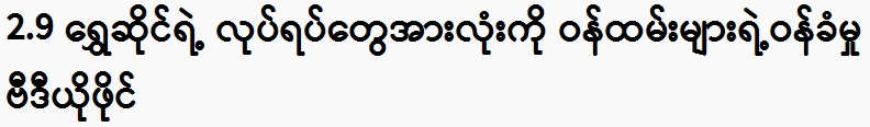 2.9 Employees' acknowledgment of all actions of Shwe Shop