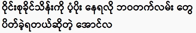 Aung La said that he had to close his way in life in order to support Wine Su Khaing Thein