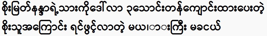 Soe Thu put Soe Myat Nanda's son in school