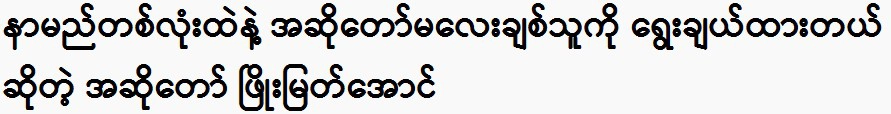 Singer Phyo Myat Aung says he chose the female singer based on just one name.