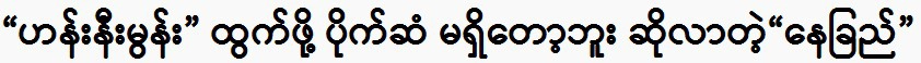 Nae Chi Oo says he will be leaving after visiting Bagan.