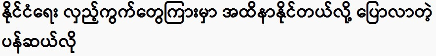 I’ve spoken to Phyu Phyu Htwe like Pan Se. 